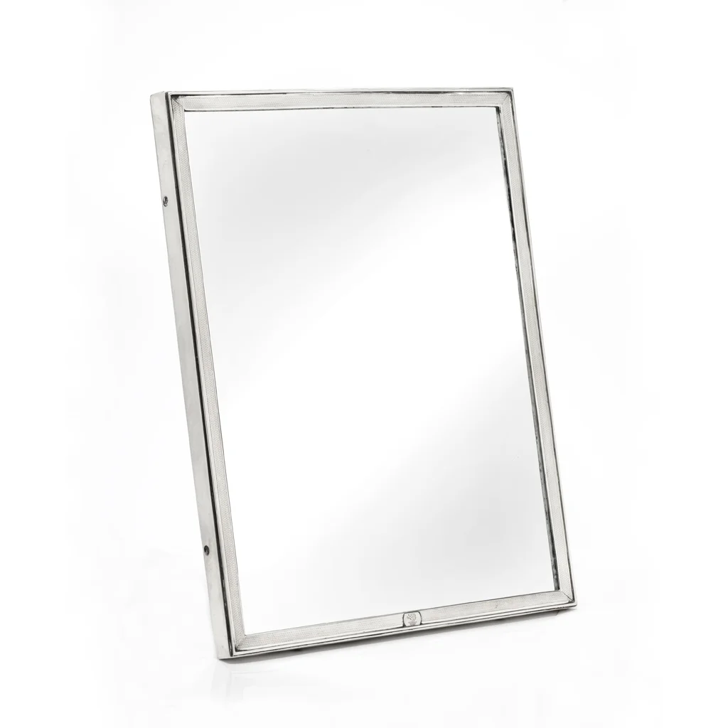 Silver table mirror by Hermès, circa 1960