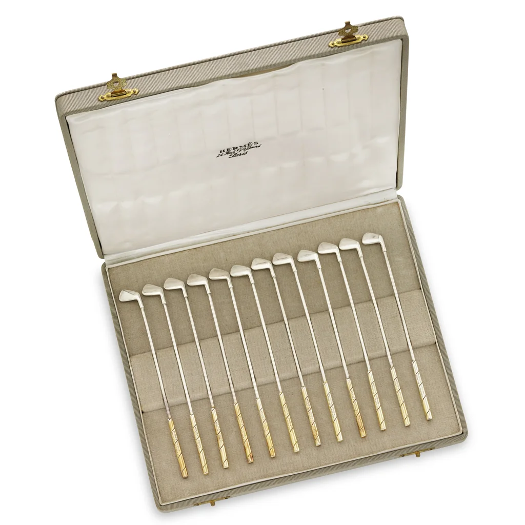 Gold Club Cocktail Stirrers, by Hermes, circa 1960