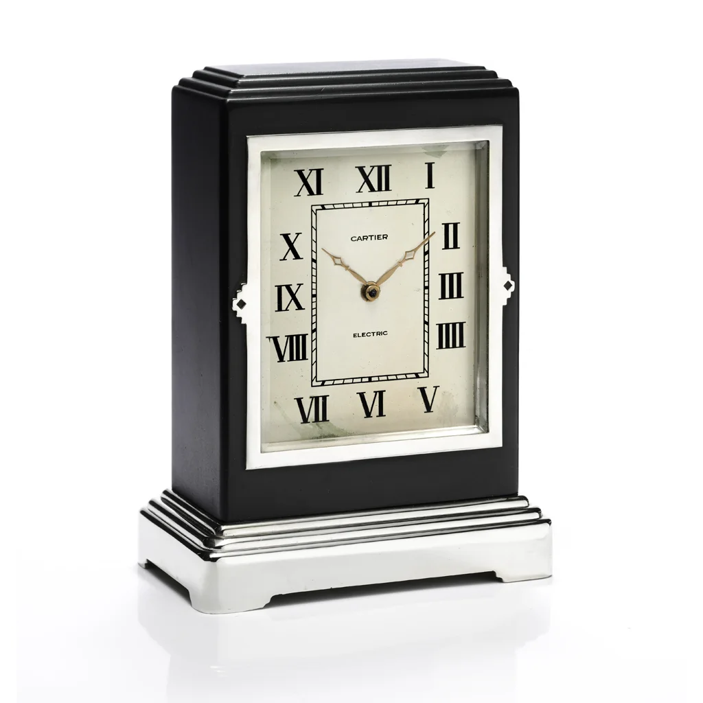 Art Deco electric table clock by Cartier, circa 1935
