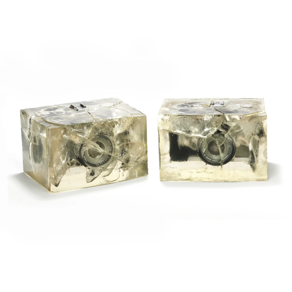 Pair of lucite bookends by Pierre Gaudron, circa 1980