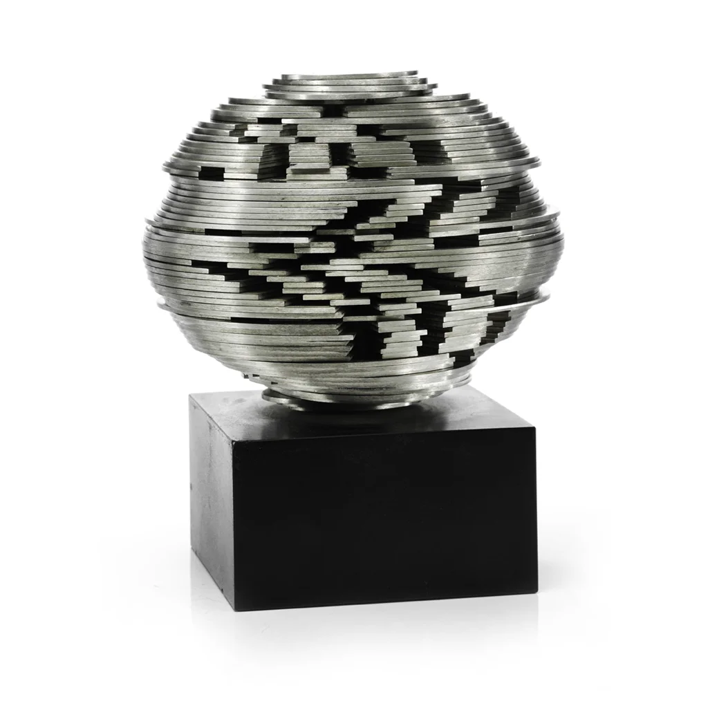 Steel table sculpture by Fedor Dzamonja