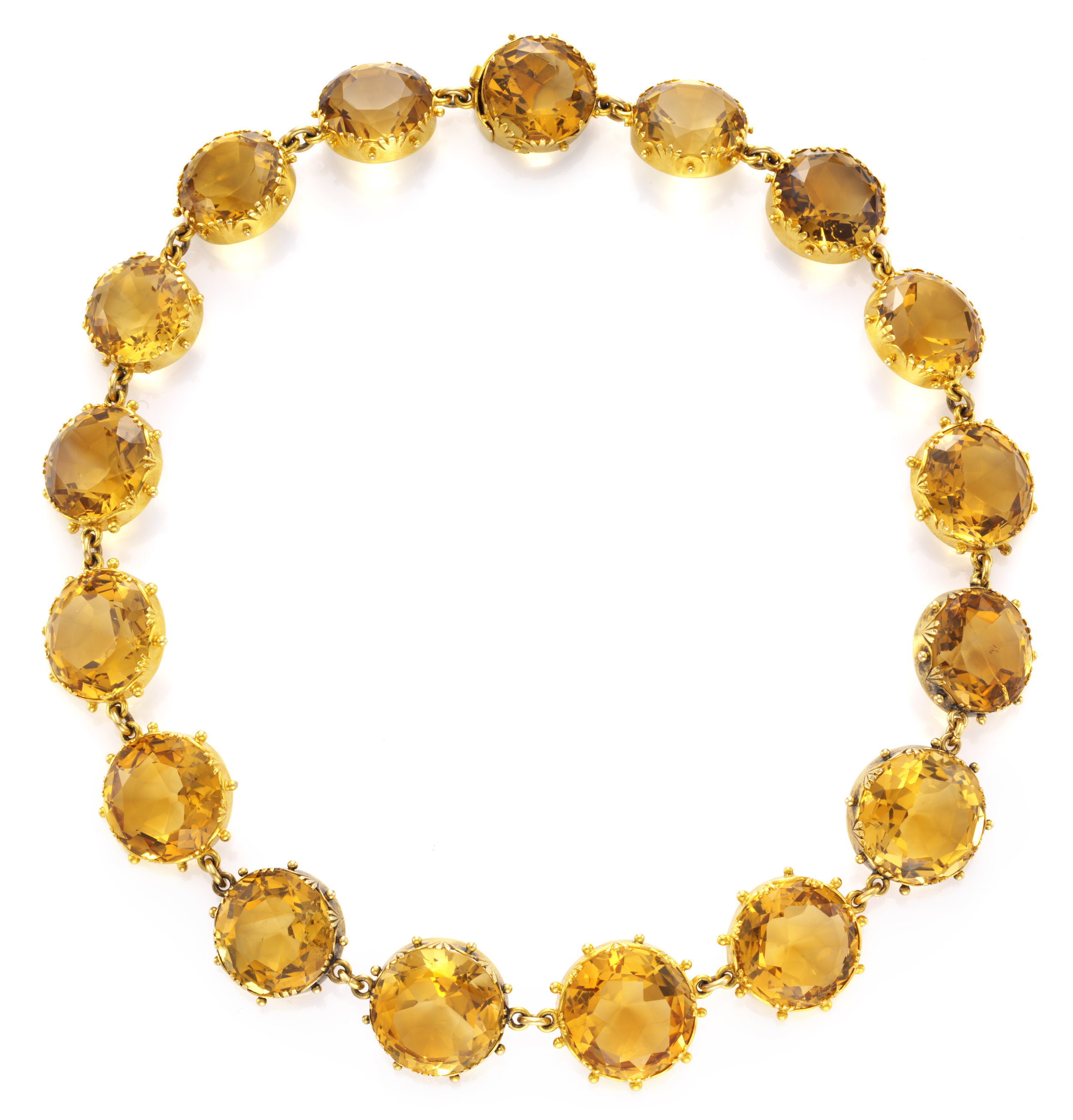 Antique citrine rivière necklace, circa 1870