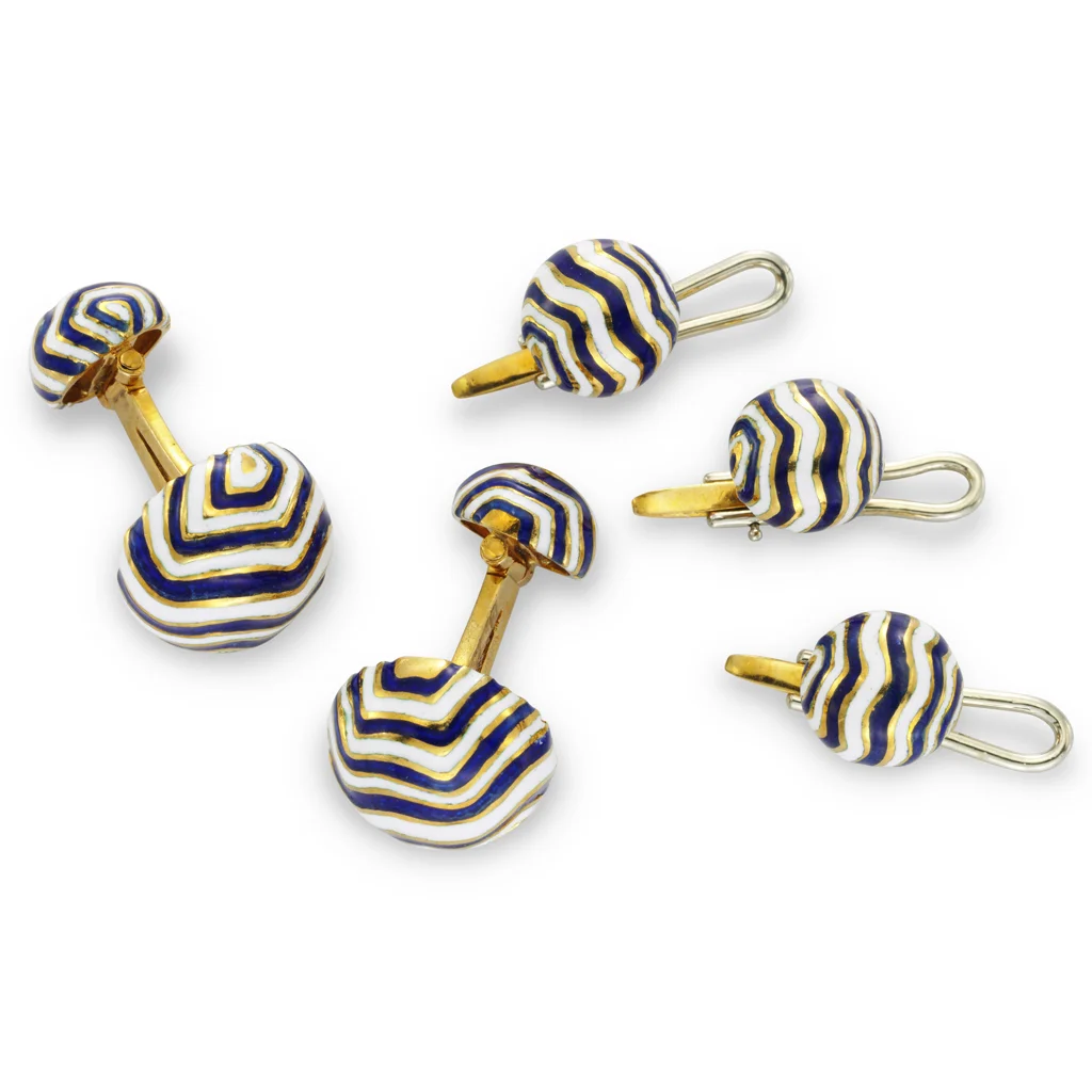 Gold and Enamel Dress Set by David Webb, circa 1975