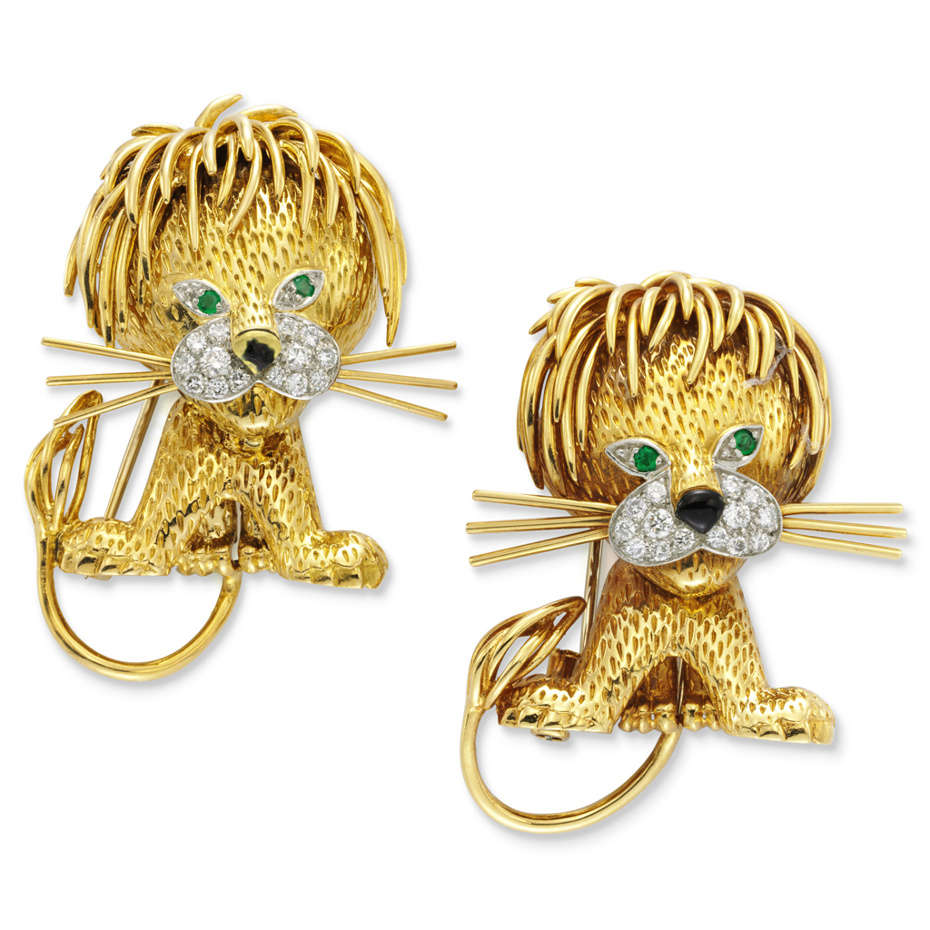 18kt Gold "Lion Ebouiffe" Brooch by Van Cleef & Arpels, circa 1960
