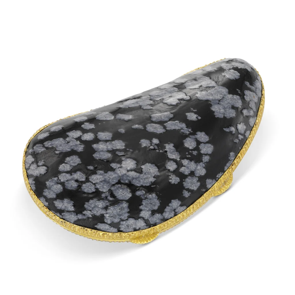Ceramic and gold Mussel box by Buccellati, circa 1970