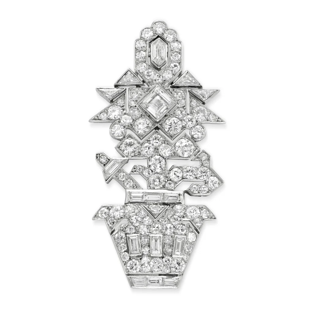Art Deco Diamond 'Tree of Life' Pendant by Mauboussin, Paris, circa 1928 