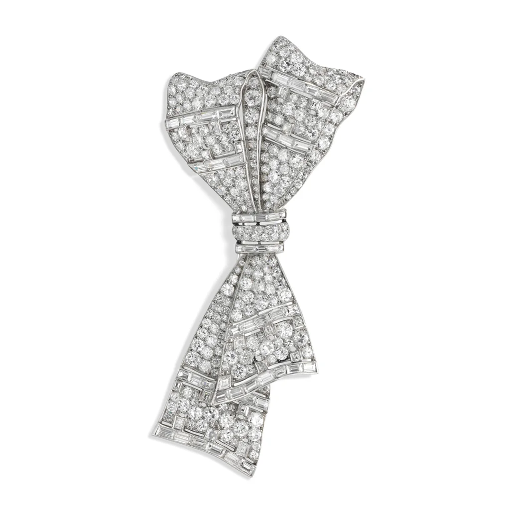 Art Deco Diamond Bow Brooch, by Janesich