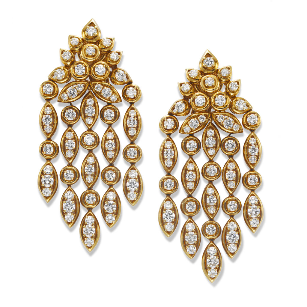Gold and Diamond Chandelier Earrings by Van Cleef &amp; Arpels, Circa 1975