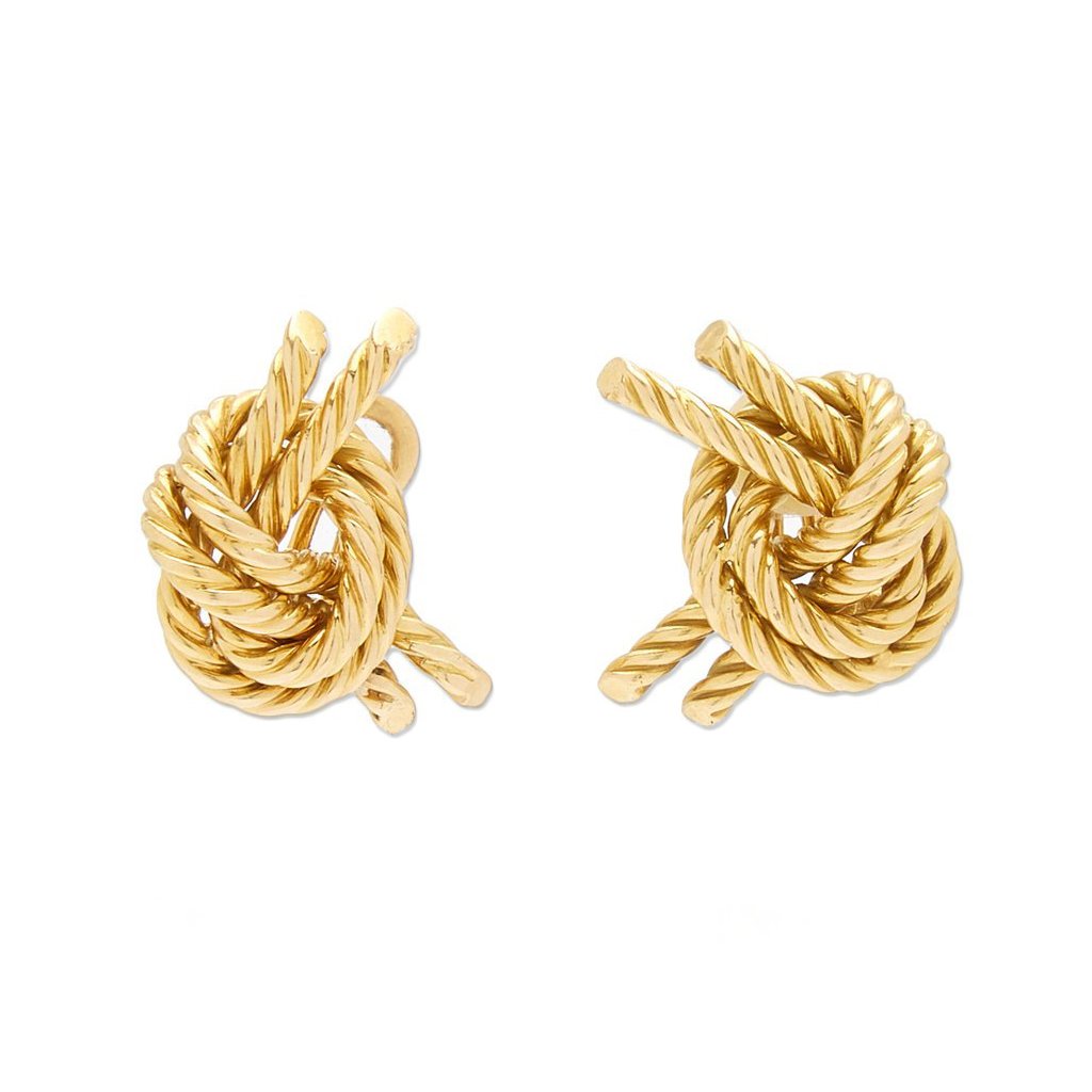 Gold Knot Earrings by Georges Lenfant