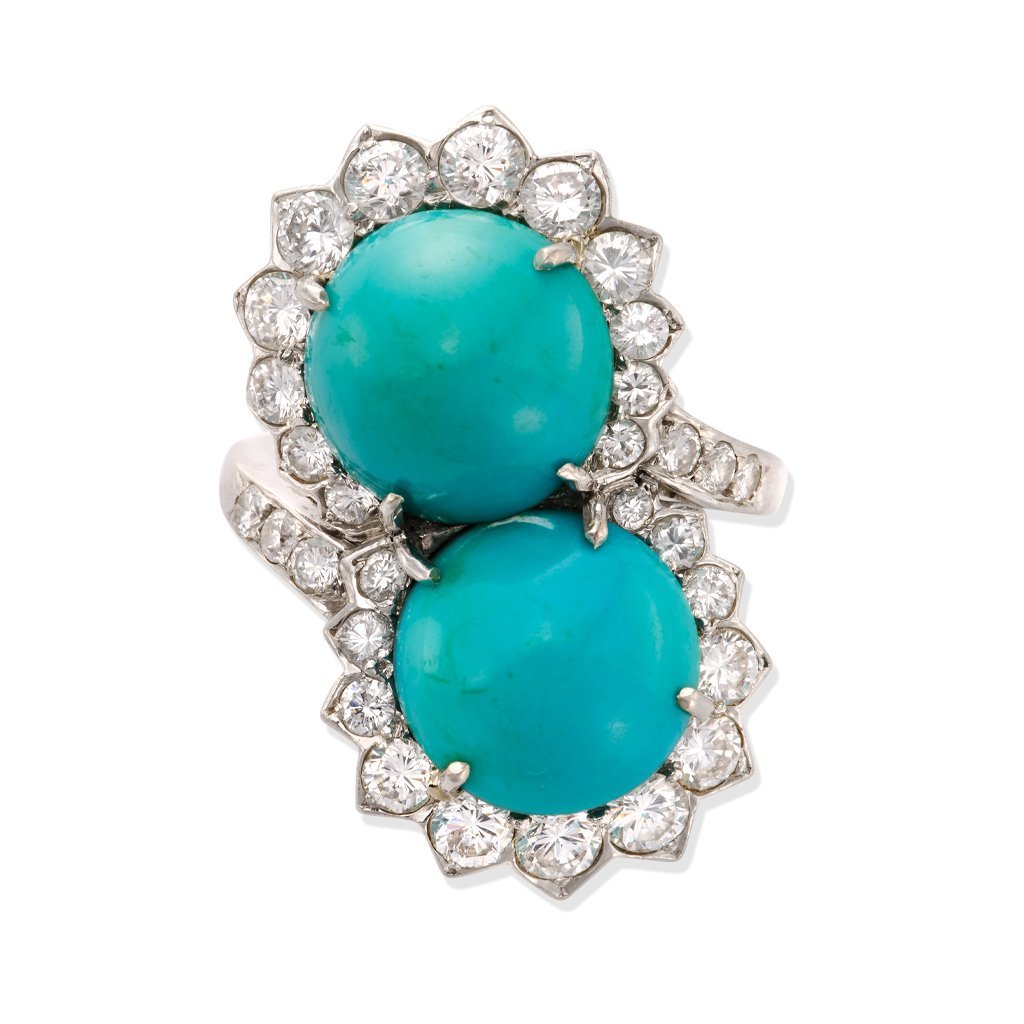 Turquoise Toi et Moi Ring by Van Cleef and Arpels, circa 1960