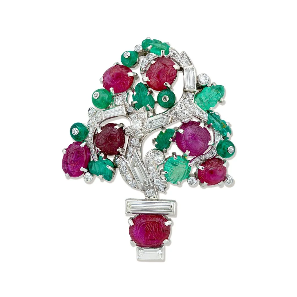 Art Deco Giardinetti Brooch, circa 1930