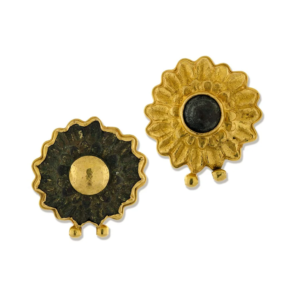 Gold and Ancient Bronze Earrings