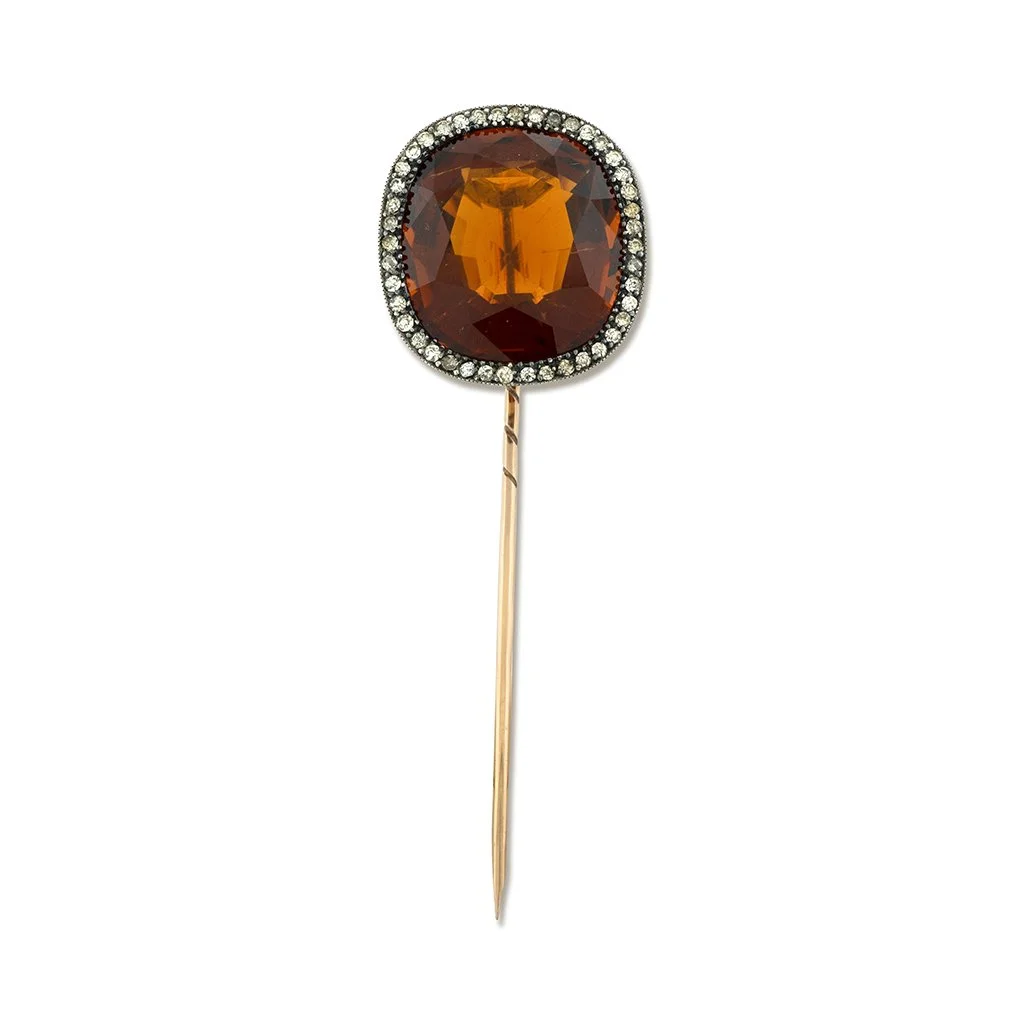 7389 - Antique Citrine and Diamond Stick Pin Lo.jpg