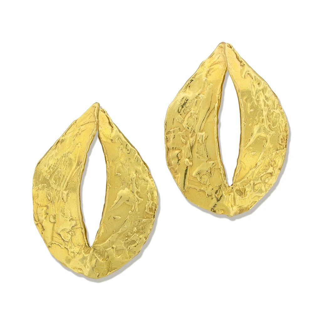 Textured Gold Earrings by Heller