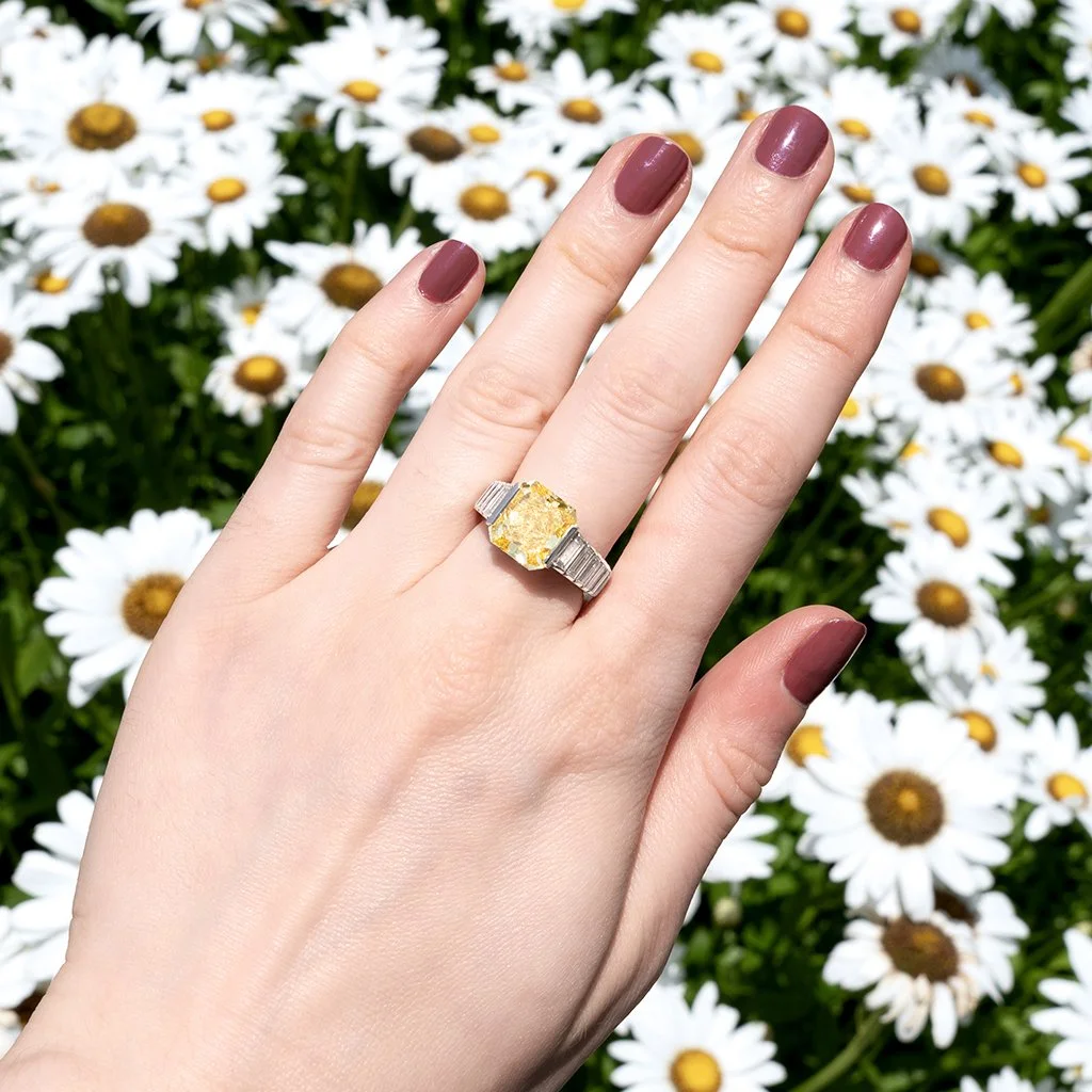 7340 - Fancy Yellow Diamond Ring by Cartier Model Web.jpg