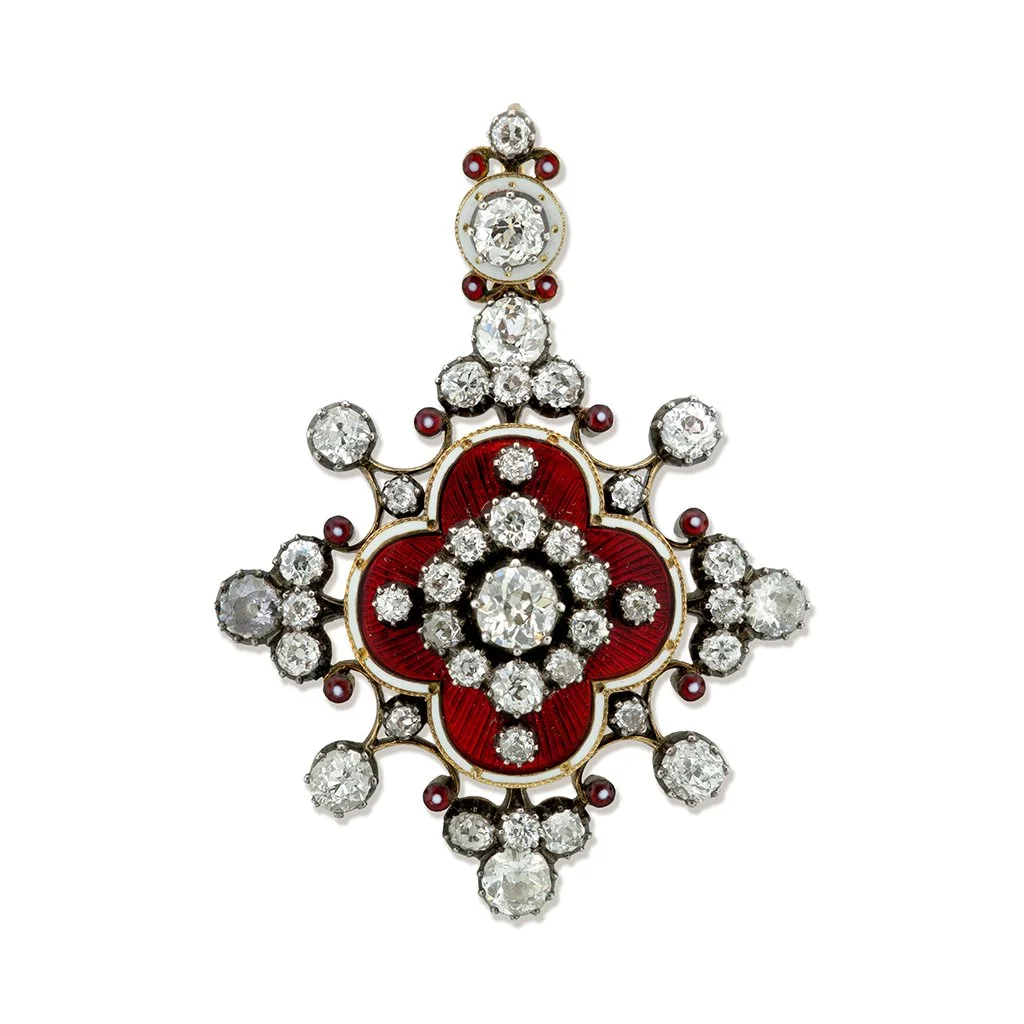 Enamel and Diamond "Neo Renaissance Pendant, circa 1880
