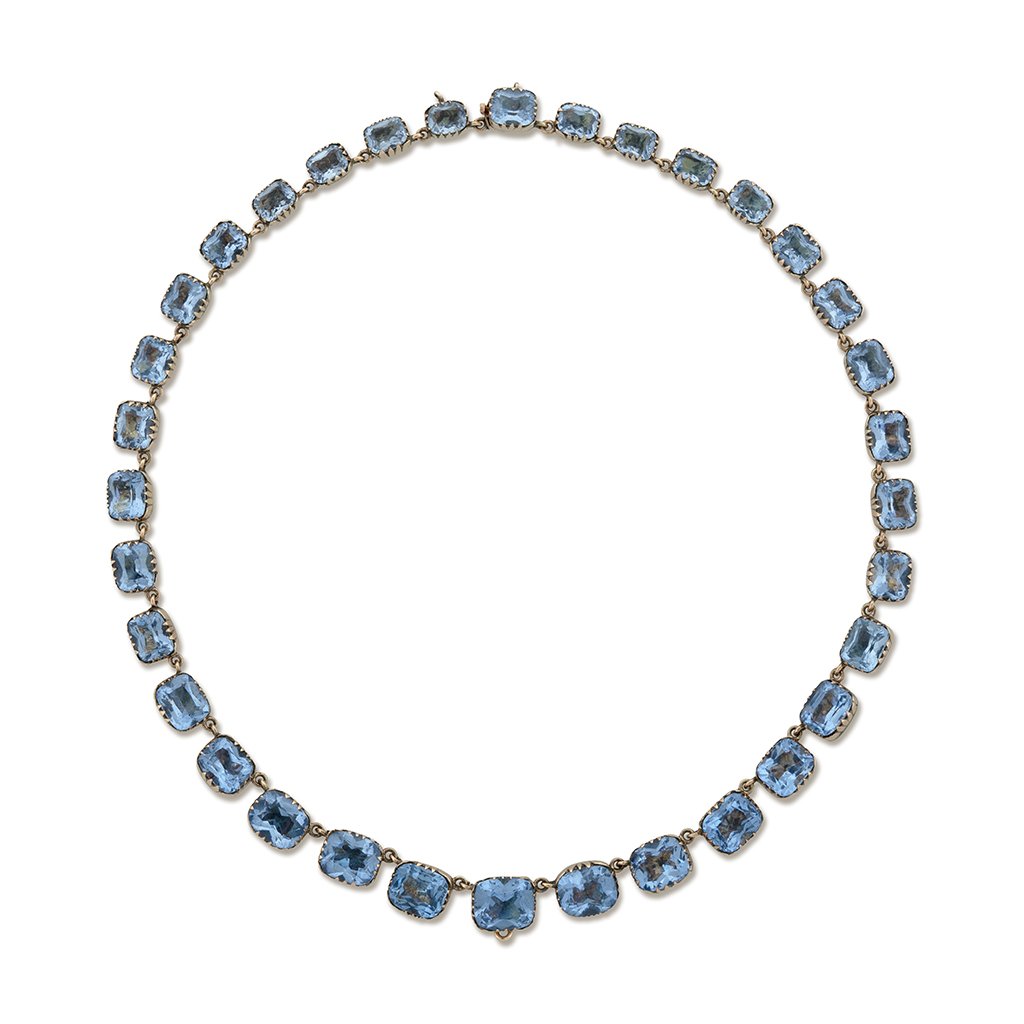 Antique Blue Paste Riviere, English circa 1800
