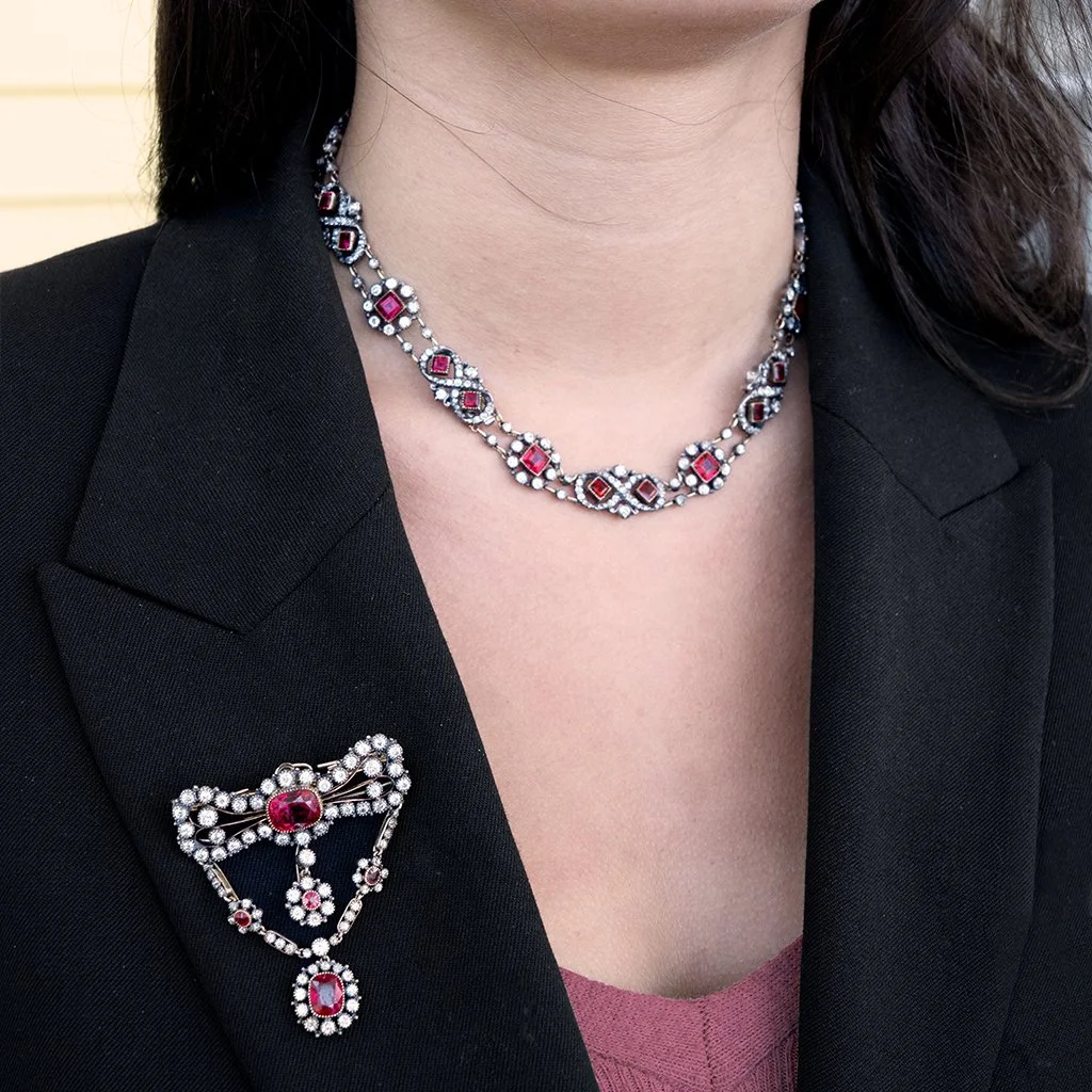 7392 - Antique Spinel Necklace Model Web.jpg
