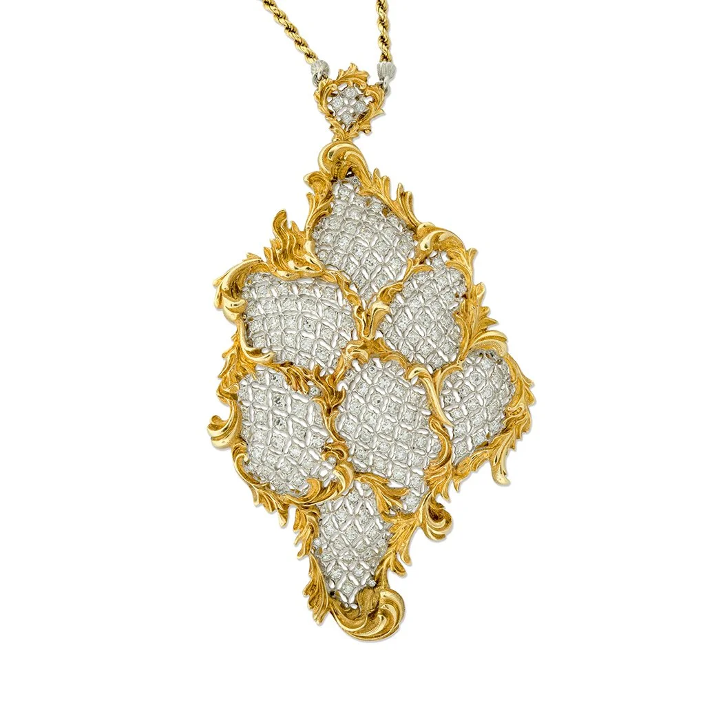 Diamond Lattice Pendant Necklace by Buccellati,