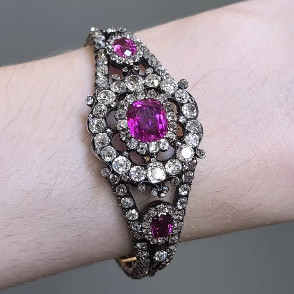 4593 - Antique Pink Sapphire Bracelet Model.jpg