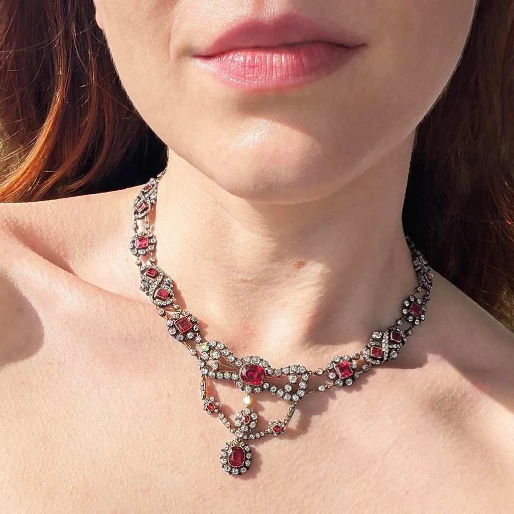7392 - Antique Spinel Necklace Model Web Full.jpg