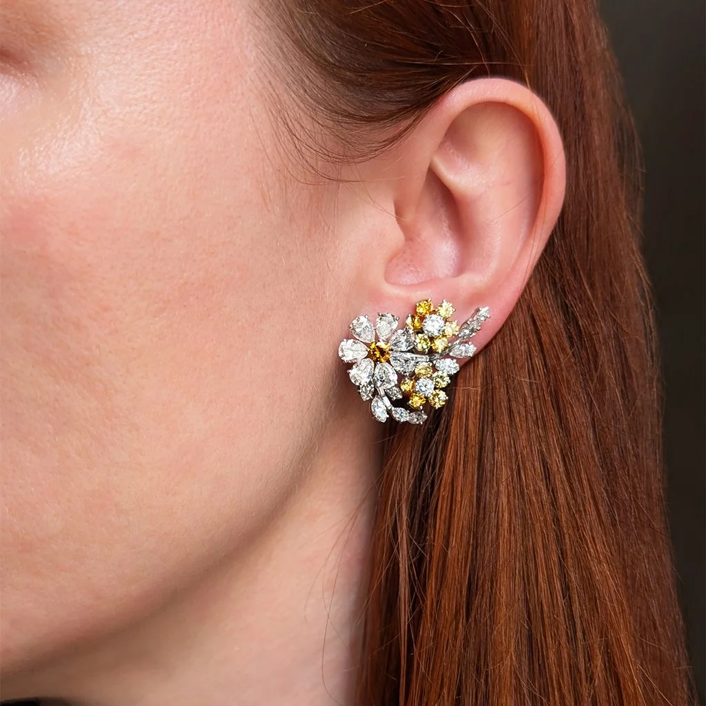7401 - Diamond Flower Spray Earrings by Bulgari Model Web.jpg