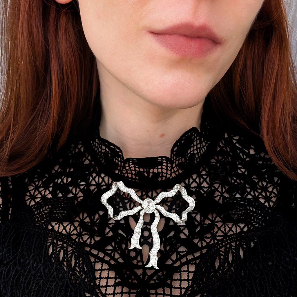 7482 - Antique Diamond Bow Brooch Model Web.jpg