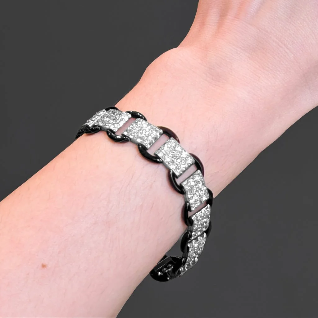 7386 - Art Deco Diamond and Enamel Panel Bracelet Model Web.jpg