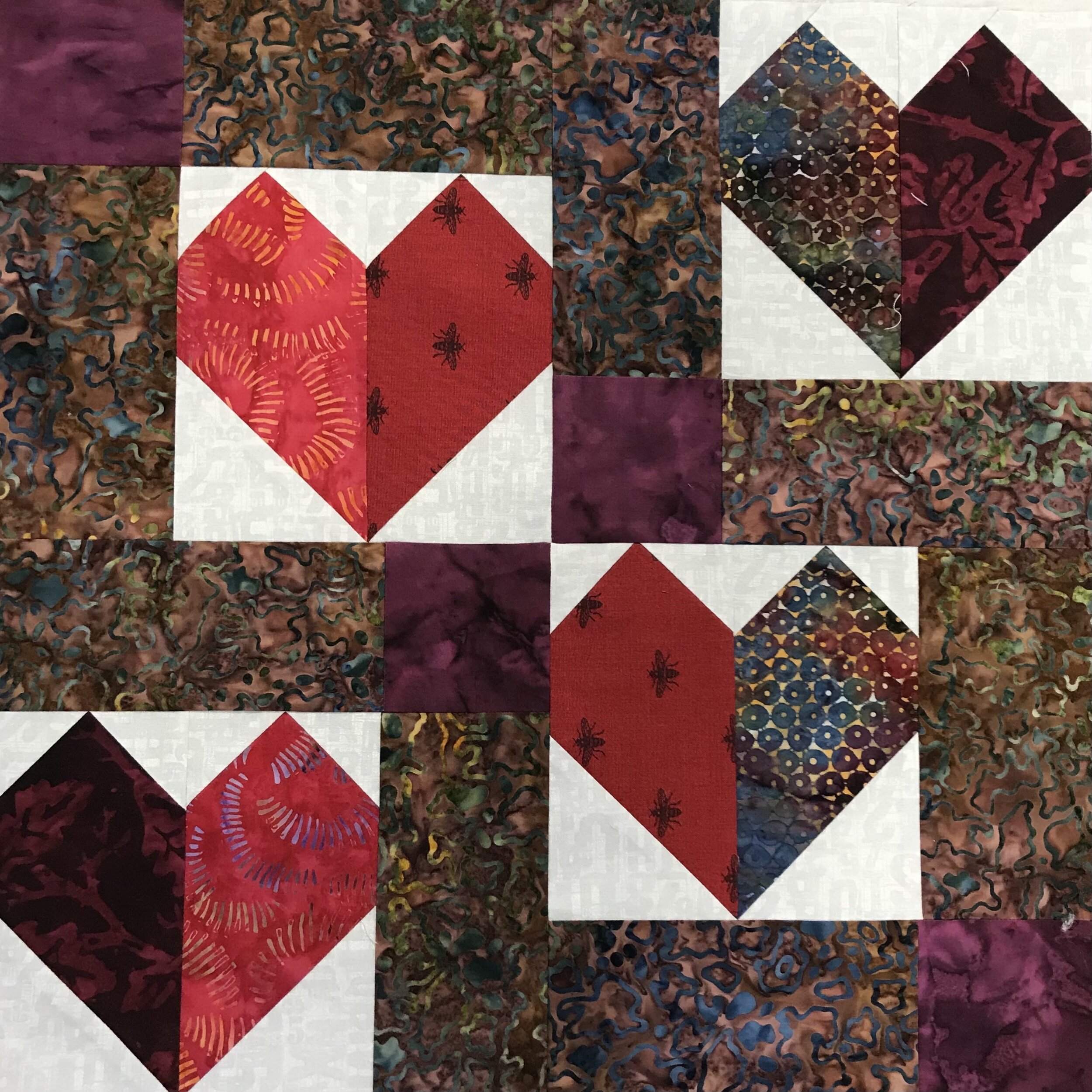 Disappearing 9-patch quilt for Valentine’s Day