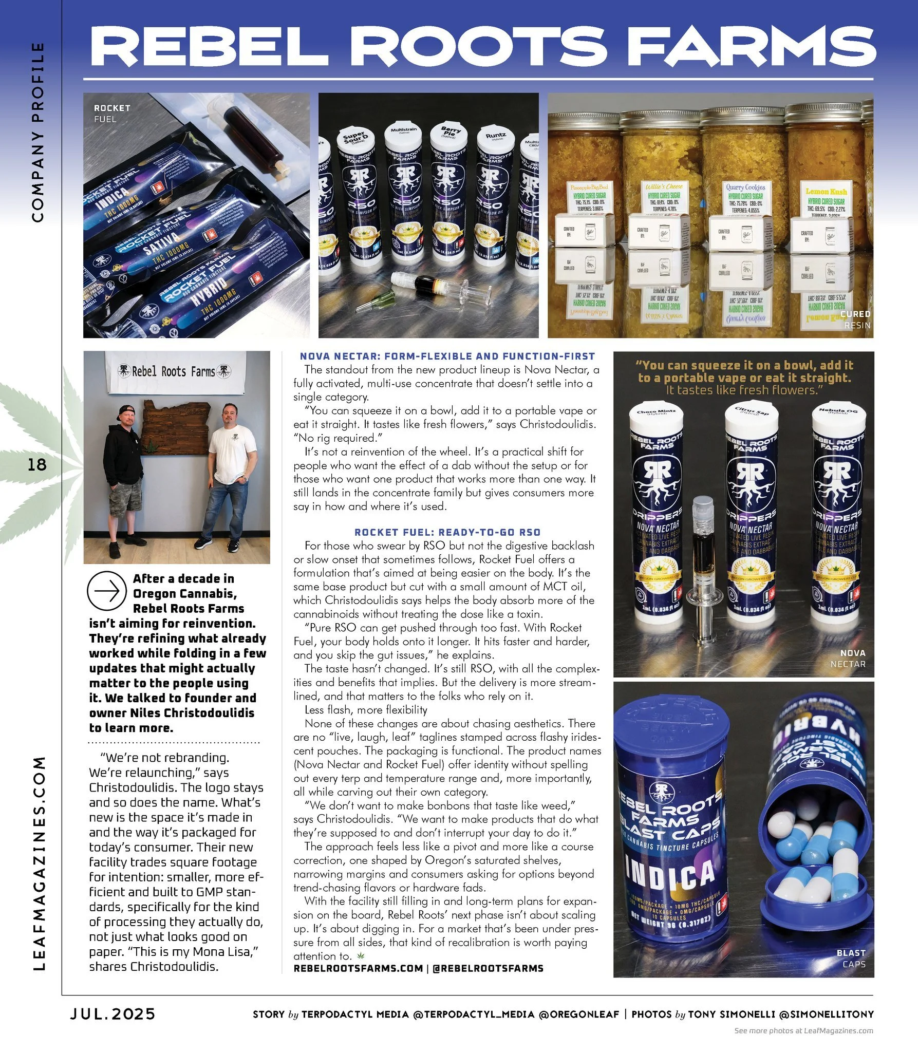 Check out our feature in the Oregon Leaf Magazine!

Thank you to @oregonleaf  @bermanphotos  @terpodactyl_media  and @simonellitony  for helping to create this feature and showcase our products so beautifully!💚

#cannabiscommunity #oregonleafmagazin