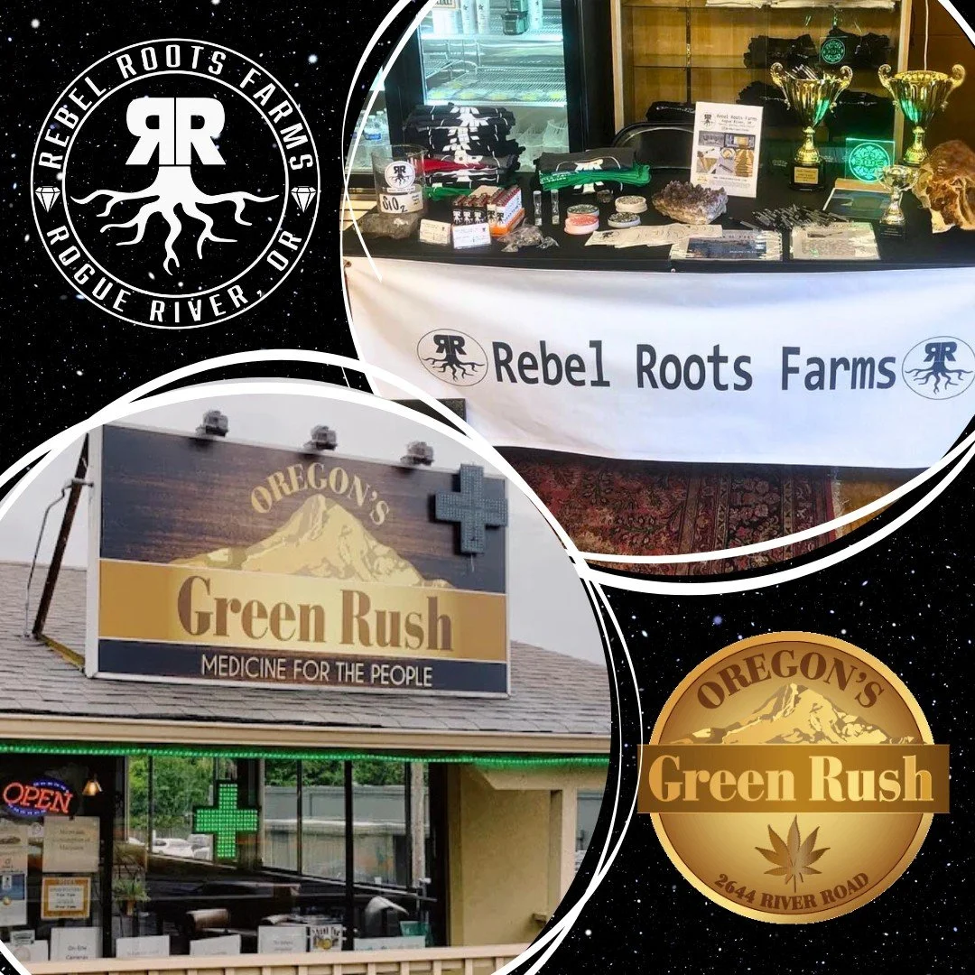 We'll be at Oregon's Green Rush this Friday at 2pm! 
Free merch and 20% off all Rebel Roots products during the event 🖤

#cannabiscommunity #rebelrootsfarms 

**Not for sale. For use by adults 21+ years of age and older only. Keep out of reach of ch