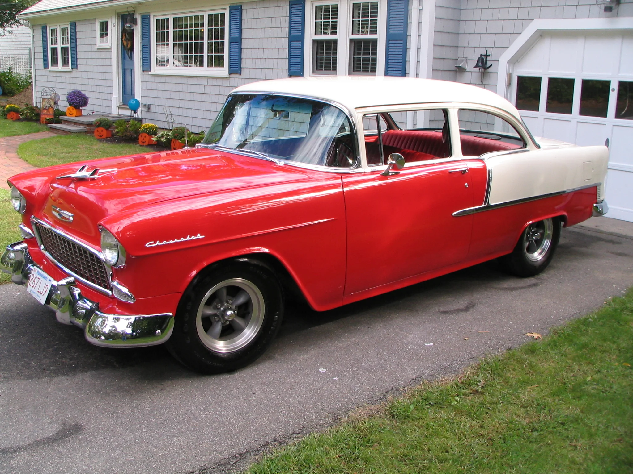 SOLD!!  1955 Chevy 210 Coupe, SBC, 5-spd Tremec, rust free, tight driving car!
