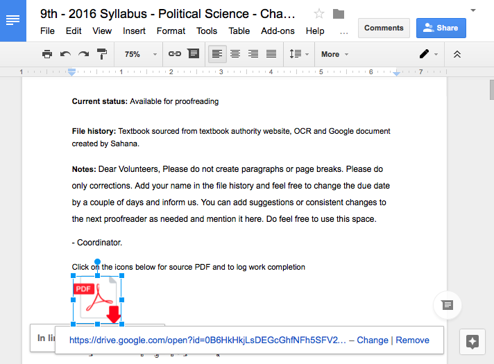 A screenshot of a typical chapter as Google Document. Read Section 3. Click on the image to zoom in