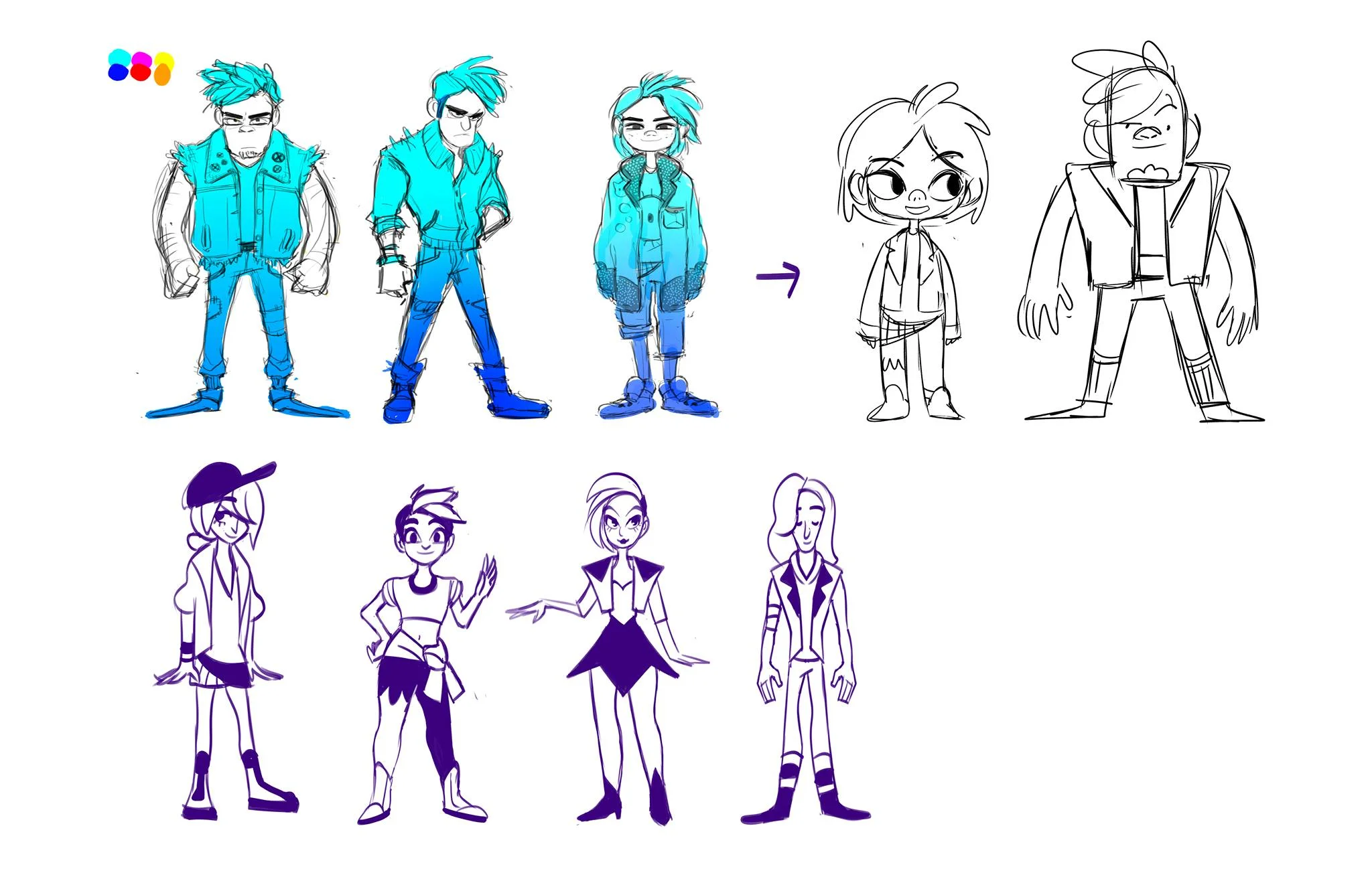 Early explorations for the racers. Concepts by Esmeralda Duenas