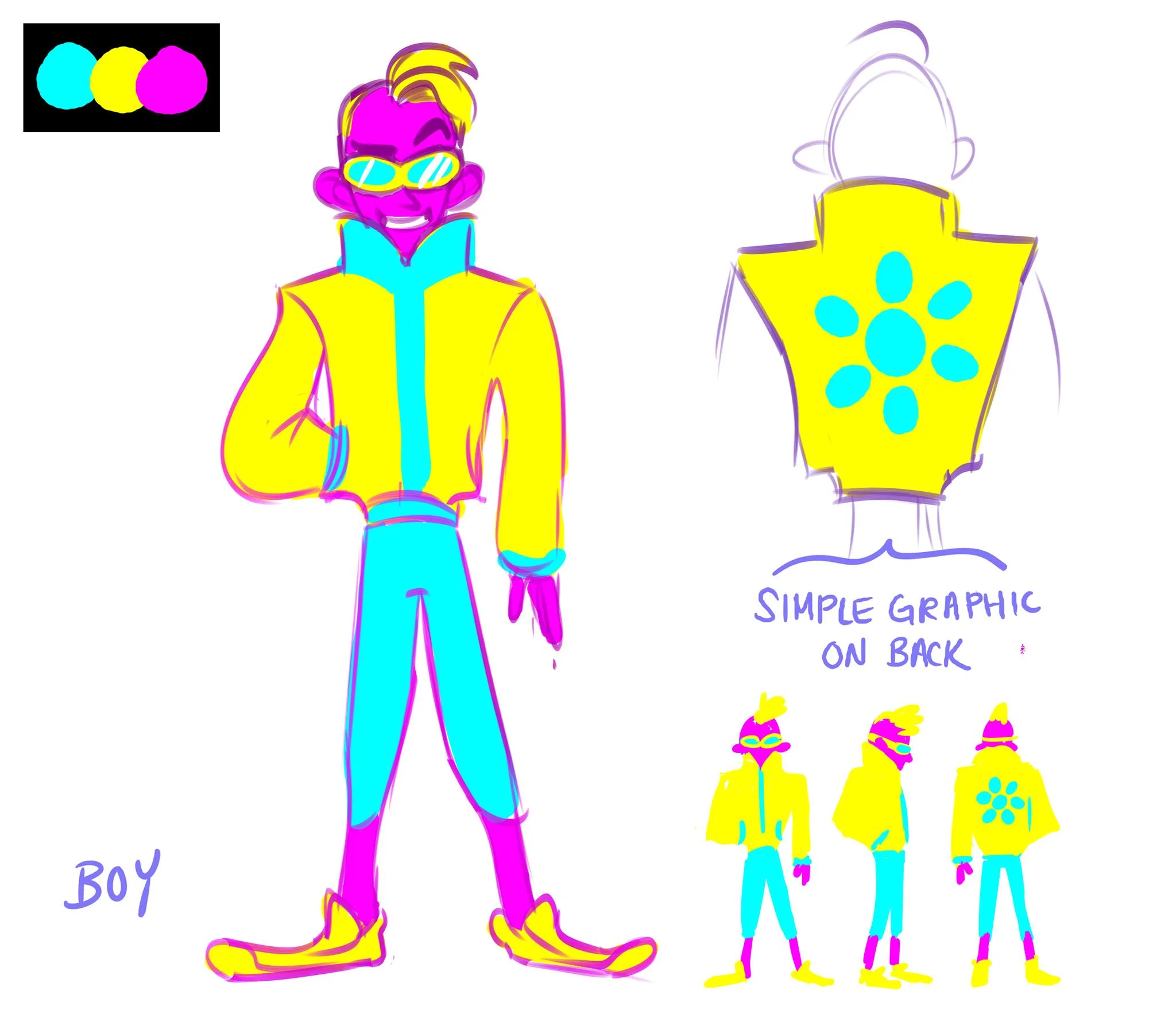 Concepts for the Male racer. Concepts by Esmeralda Duenas