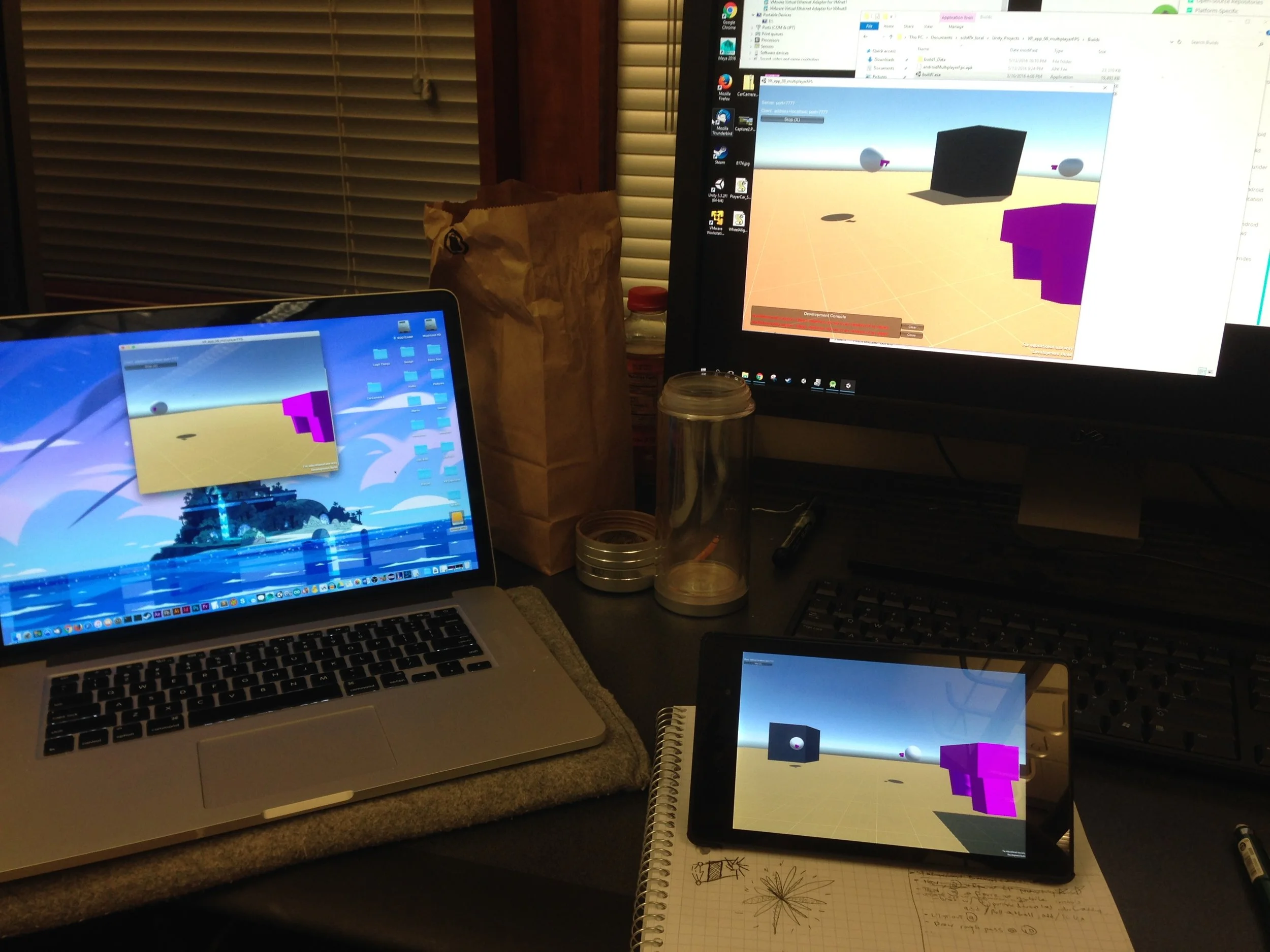 First successful connection for cross-platform cross-client multiplayer.