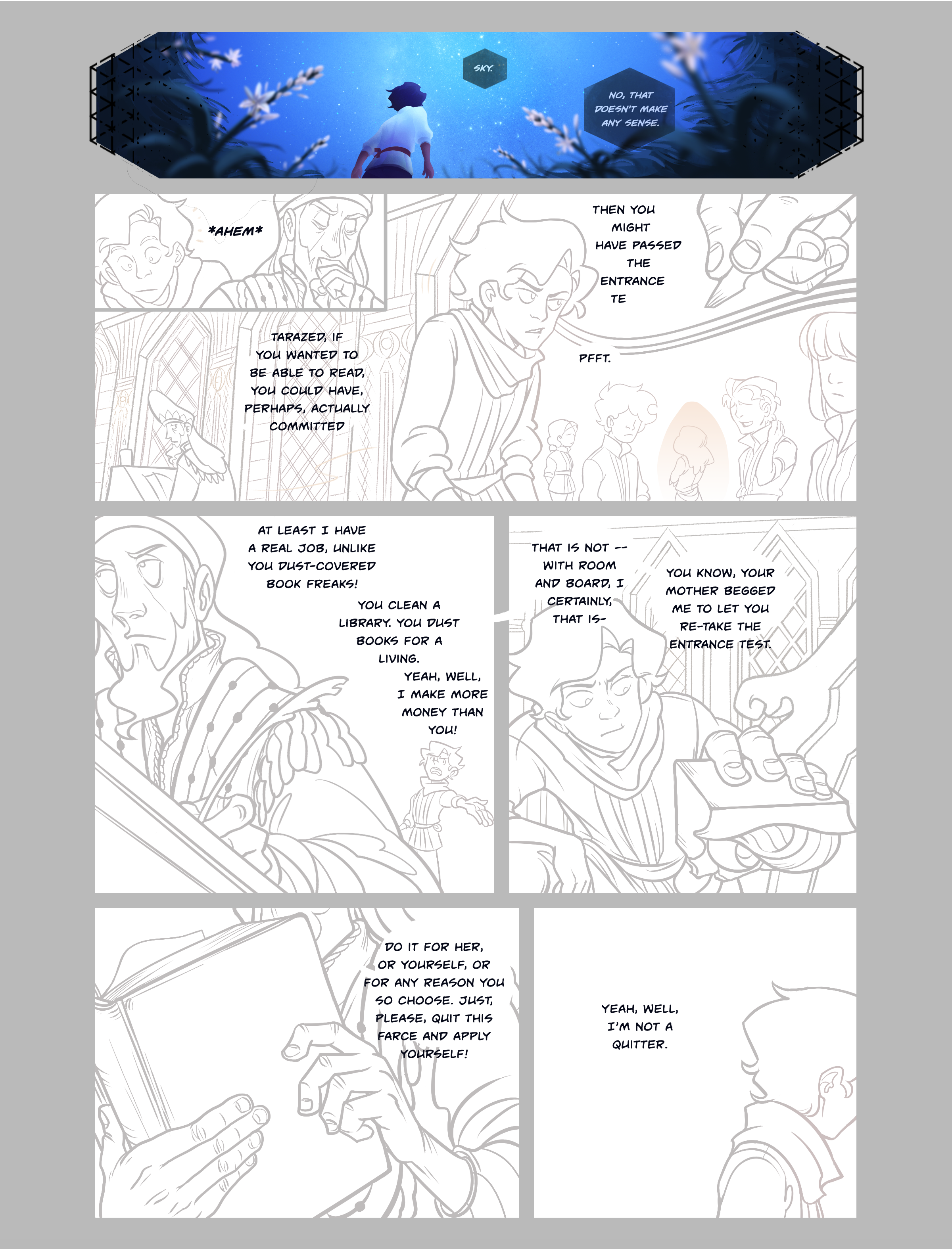  The same process occurs with the thumbnails in reverse. Zixing takes the script and draws out loose drafts which I then critique and give notes about. 