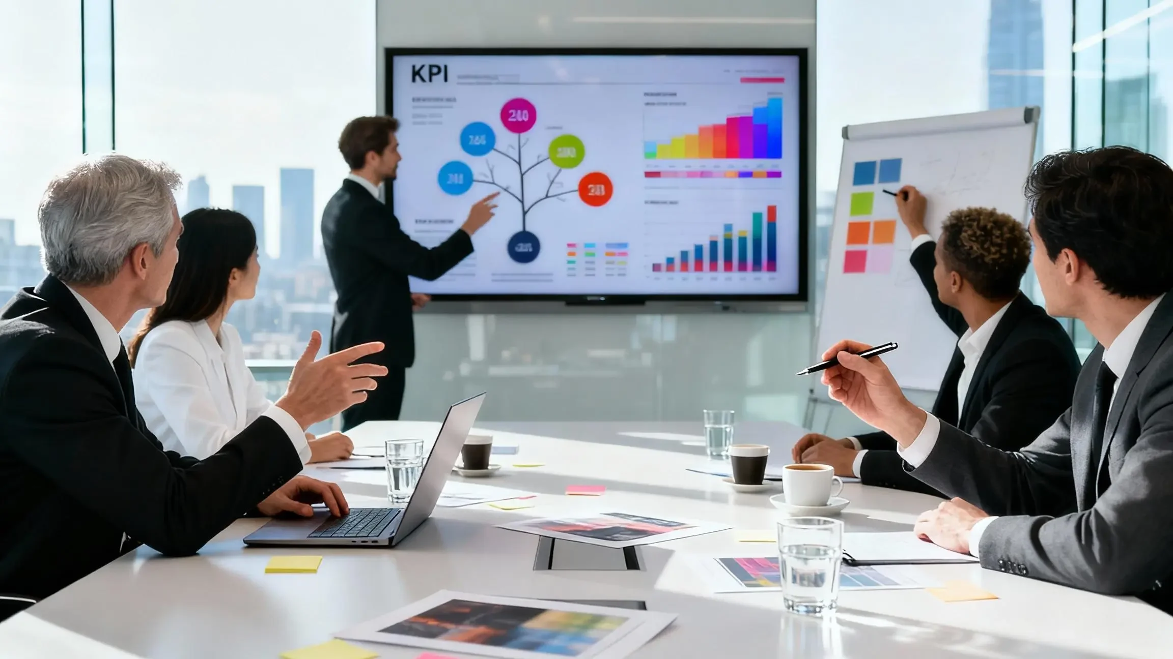 C-suite strategy day discussing energy growth and revenue design at innovation management workshops