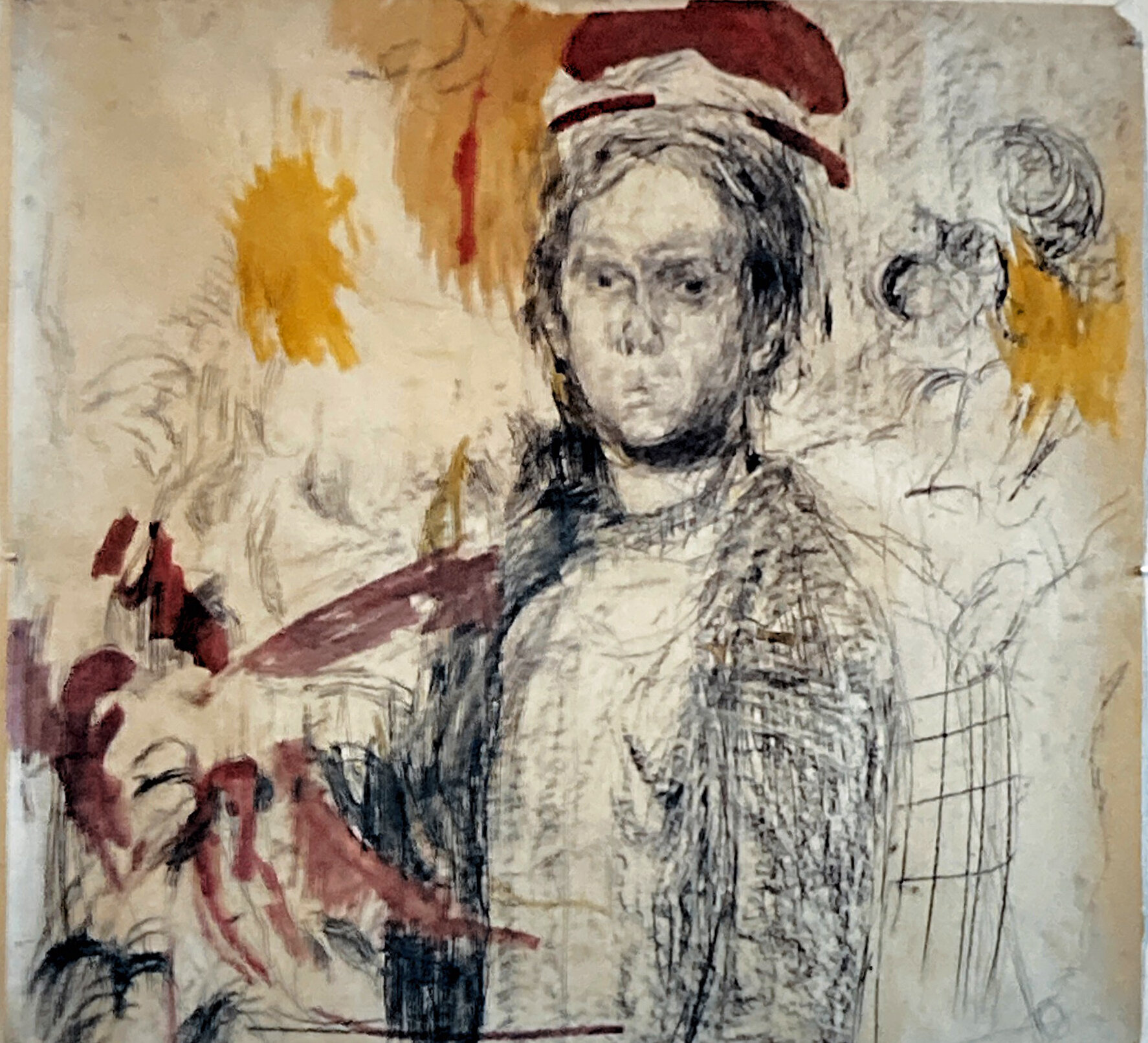    Self Portrait  , 1985 Charcoal, ink, and pencil on paper, 36 x 42 inches 