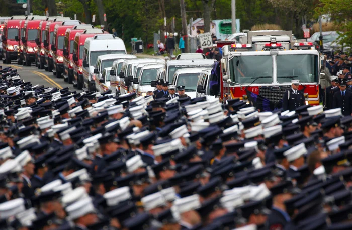 New York Firefighters Say a Final Goodbye to a Brother in Blue New York Times