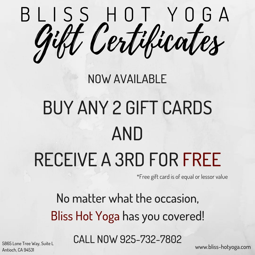 buy any 2 gift certificates and get a 3rd for free bliss free gift certificates