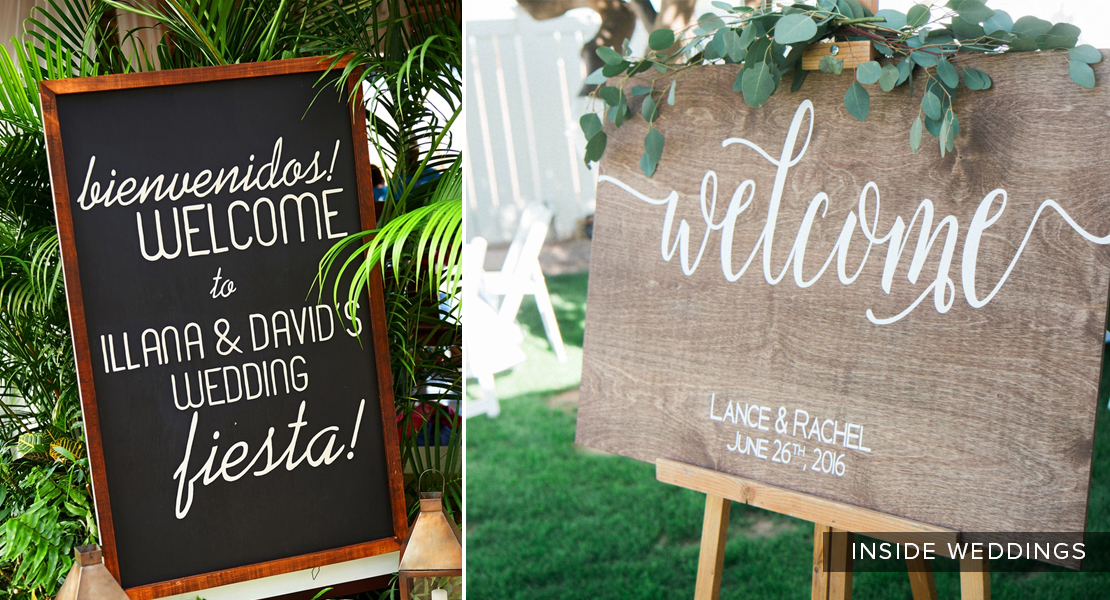 Consider a big custom framed sign to excite guests and let them know they’re in the right place!