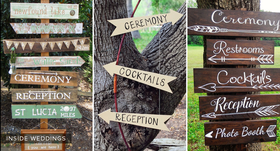 Avoid any issues with navigating around a large venue with strategically placed directional signs to all of the key areas, including ceremony, cocktail hour, reception and bar.