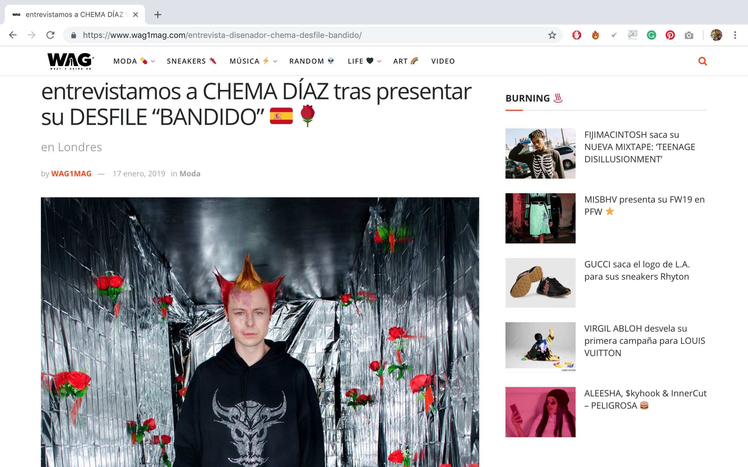 WAG1MAG - entrevistamos a CHEMA DÍAZ tras presentar su DESFILE “BANDIDO” 🇪🇸🌹