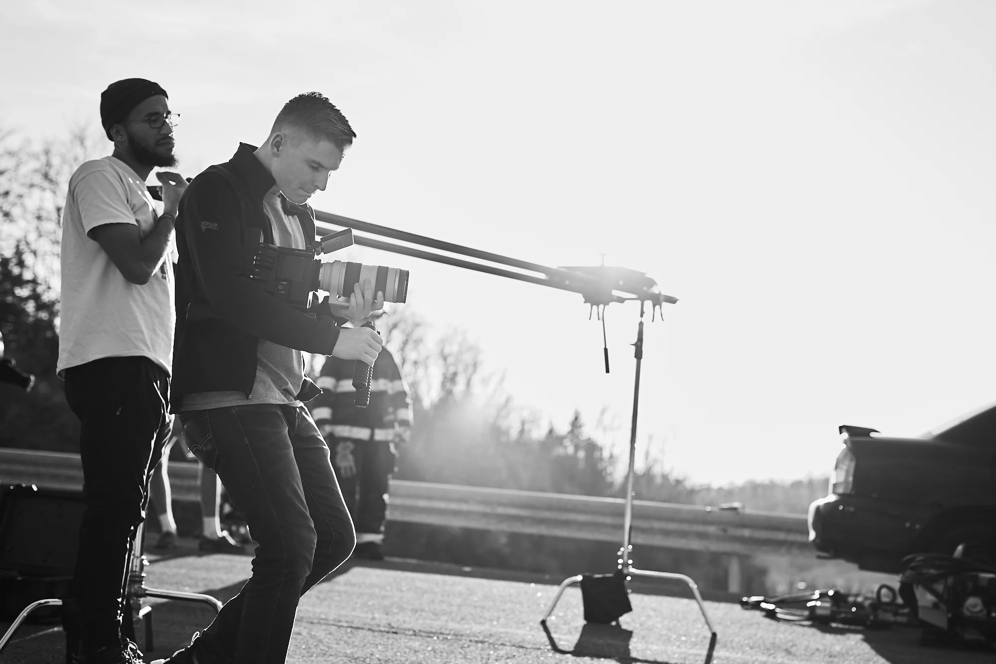 Mike Vance and Qaaim Nayyir on location