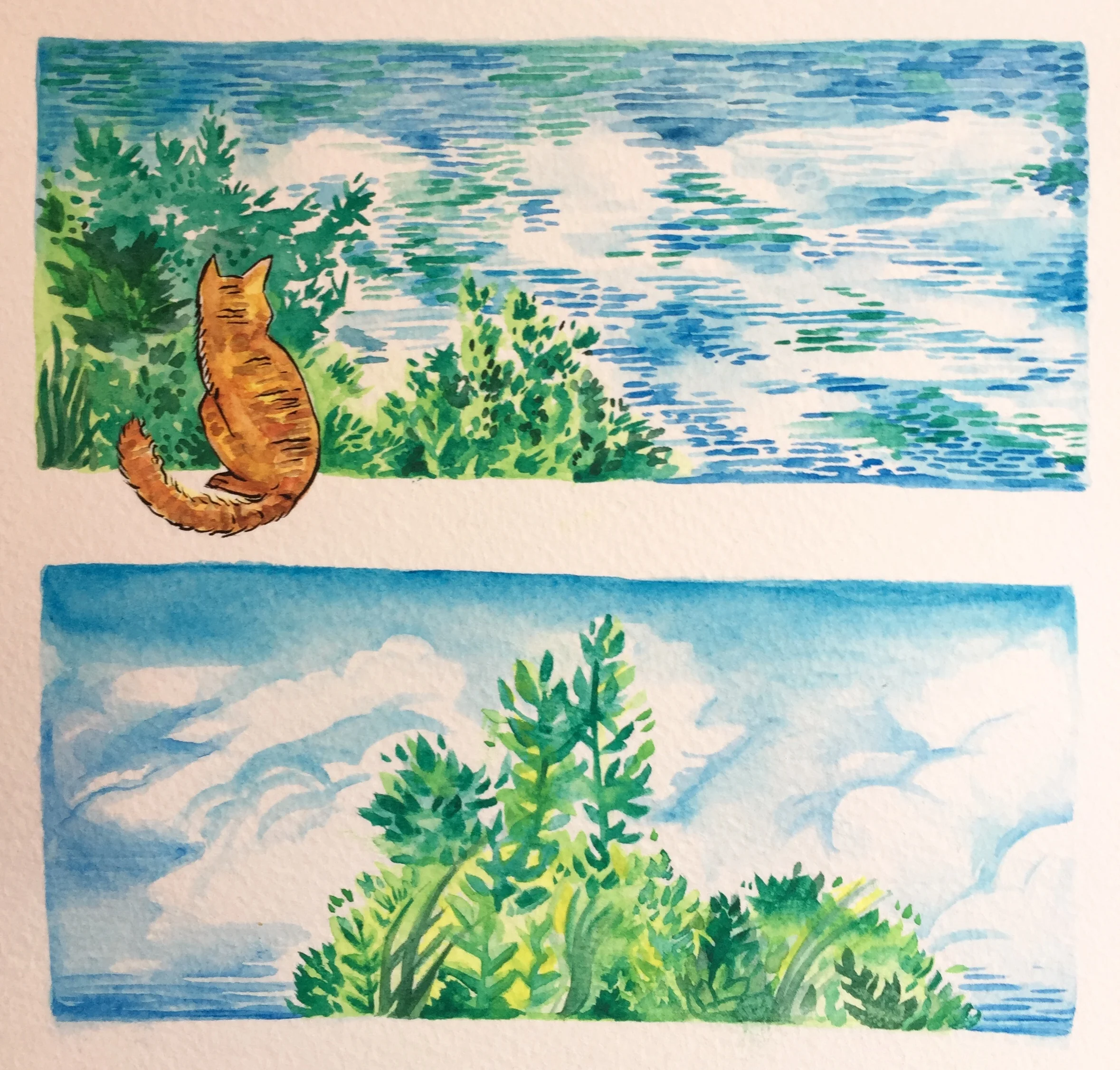 It's #WatercolourWednesday again! Carrying on some nature scenes from two weeks ago to now!