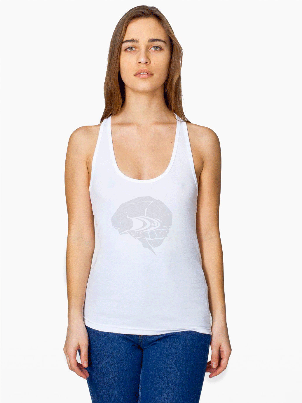 White Shirt with Grey Logo