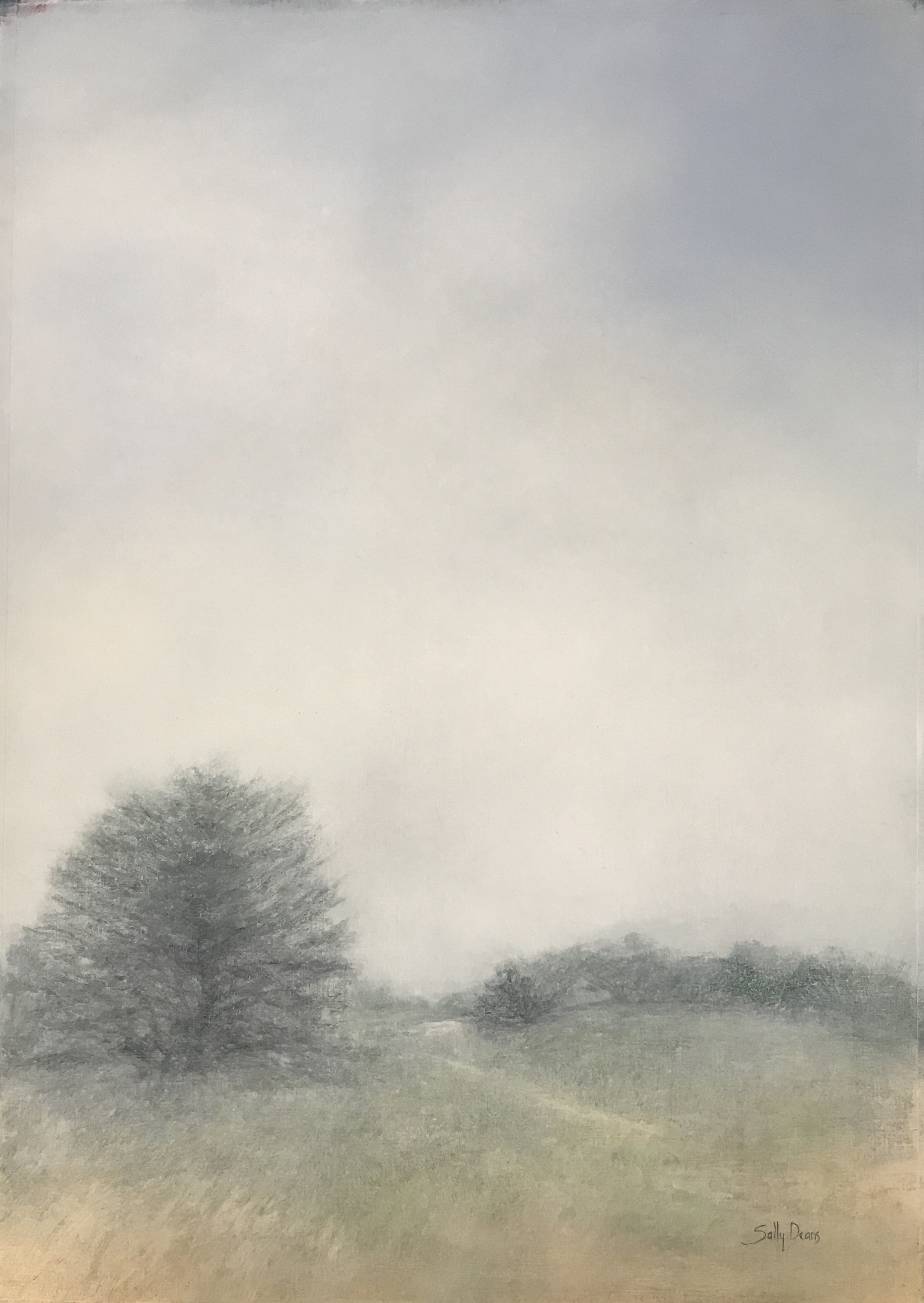  Sally Deans,&nbsp; Seasons of Mists - in the Pines , 2017, oil on paper, 105 x 80cm 