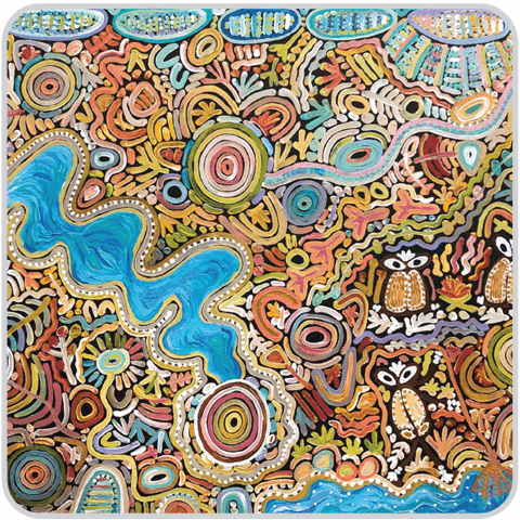 Cedric Varcoe, Ngurunderi Dreaming (detail), 2019, acrylic on canvas, 76 x 106 cm
