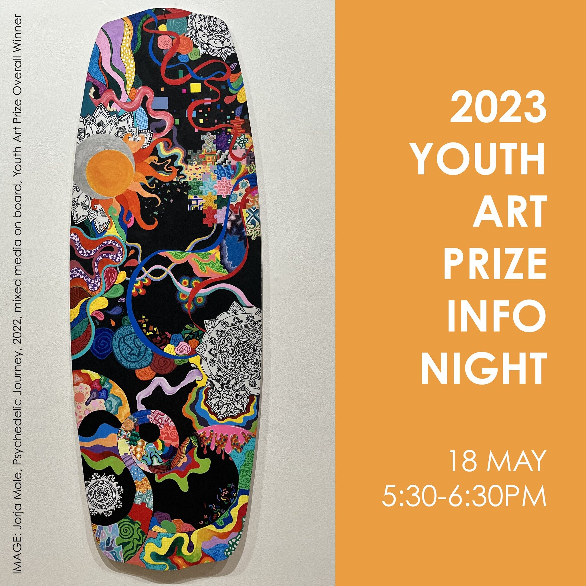 Looking for some support to enter the 2023 Youth Art Prize? Young Creatives 12 - 25 this opportunity is for you.

Youth Art Prize Info Night, Thursday 18th of May Register for a FREE ticket - link in bio

#youthartprize #MurrayBridgeRegionalGallery #
